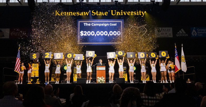 celebration at a fundraising event